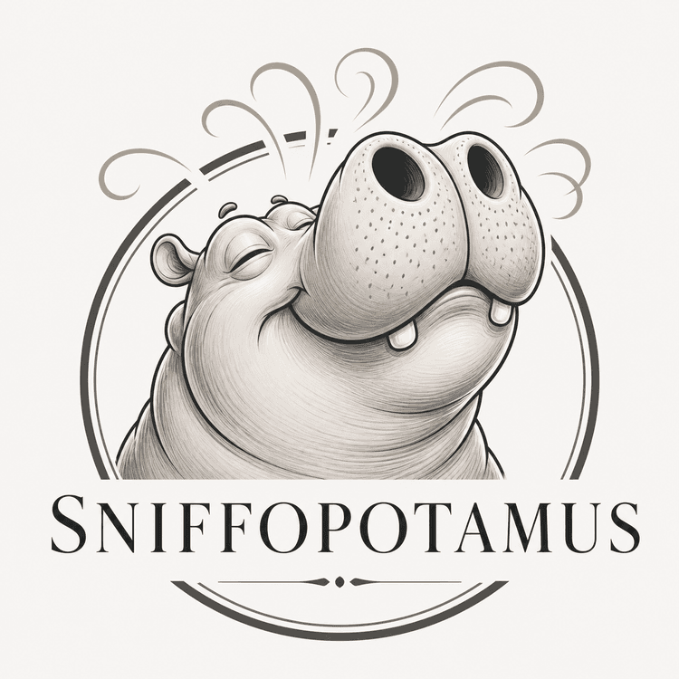 Sniffopotamus illustrated brand mark